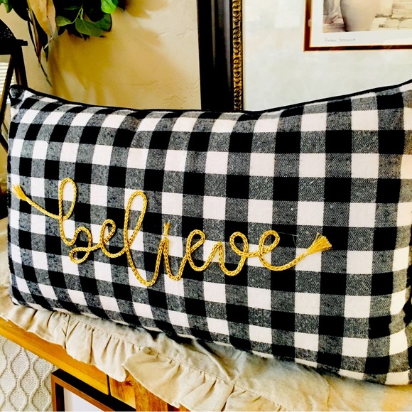 Buffalo plaid Christmas farmhouse pillow flannel home decor checkered co…
